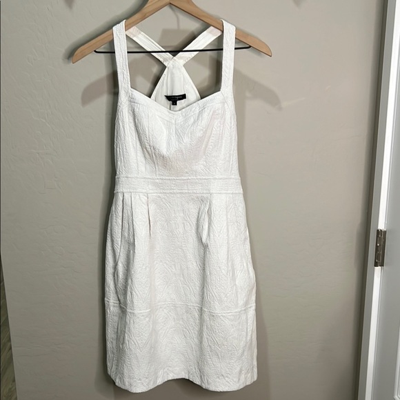 Nanette Lepore White Sleeveless Dress Wedding Embossed Lined Summer Lace Bridal - Picture 1 of 12